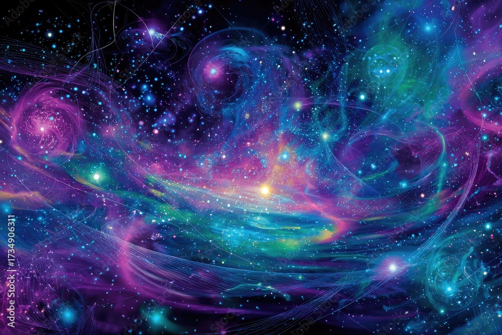 Fototapeta premium Colorful Abstract Galaxy Nebula Display