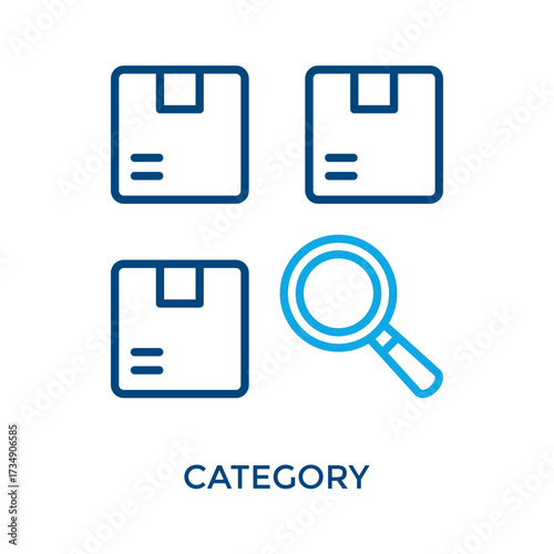 Category Icon Outline Color Style. Vector Illustration For Graphic Design