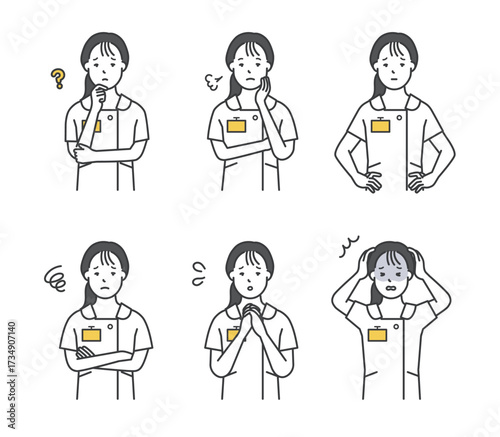 看護師のアイコンセット イラスト素材