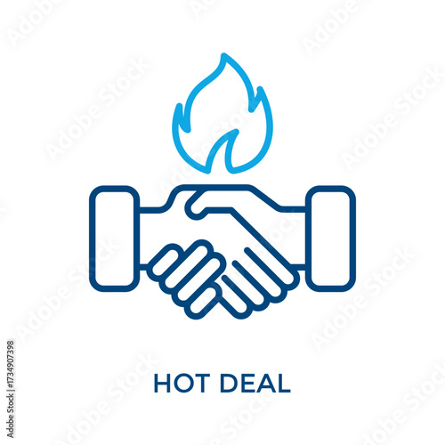 Hot Deal Icon Outline Color Style. Vector Illustration For Graphic Design