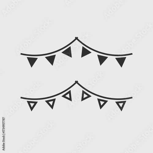 Minimalist Garlands icon- black outline celebration decoration symbol
