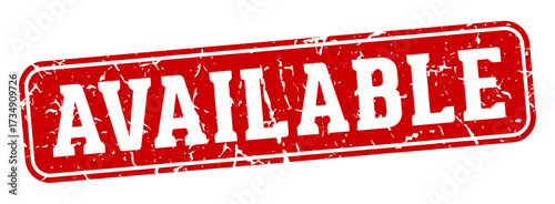 available rectangular sign. available stamp
