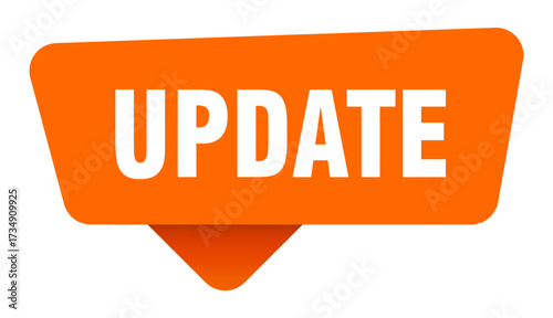 update sticker. update orange sign isolated on transpatent background