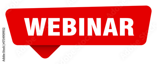 webinar red sticker isolated on transpatent background. webinar sign