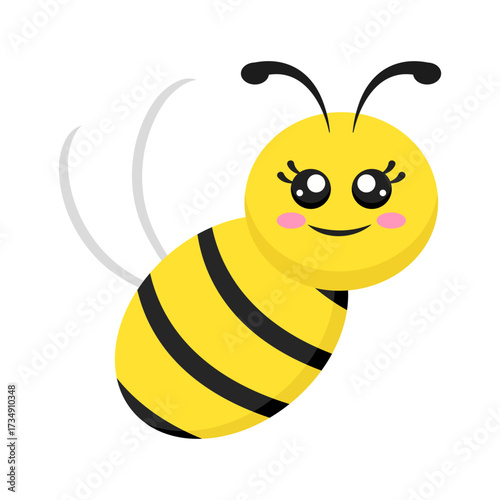 Cute Friendly Honey Bee Cartoon Illustration for Children Graphic Design Projects