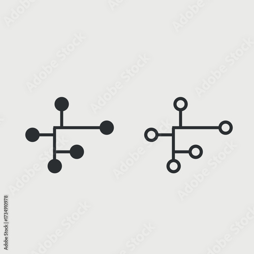 Minimalist  High tech icon- black outline innovation symbol