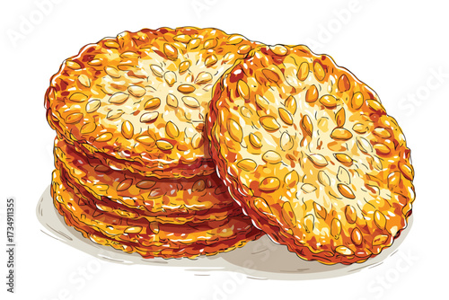 chinese asian rice cracker delicious isolated