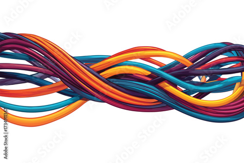 colorful electric cable idea isolated