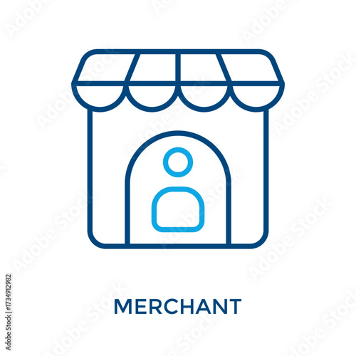 Merchant Icon Outline Color Style. Vector Illustration For Graphic Design