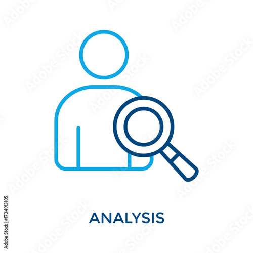 Analysis Icon Outline Color Style. Vector Illustration For Graphic Design