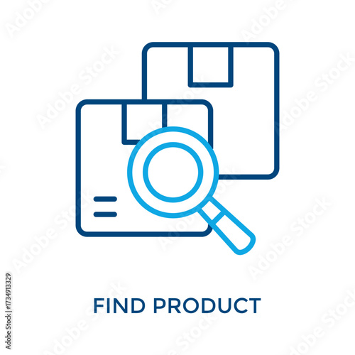 Find Product Icon Outline Color Style. Vector Illustration For Graphic Design