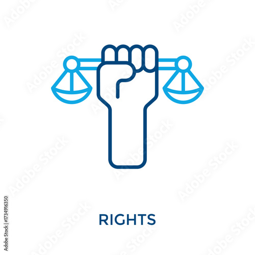 Rights Icon Outline Color Style. Vector Illustration For Graphic Design