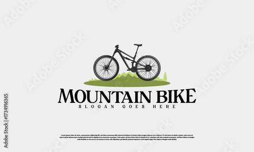 Vintage biking logo badges and labels. Bike silhouette hand drawn