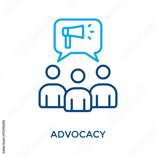 Advocacy Icon Outline Color Style. Vector Illustration For Graphic Design