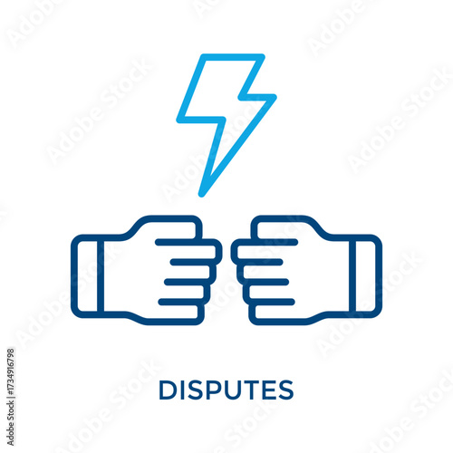 Disputes Icon Outline Color Style. Vector Illustration For Graphic Design