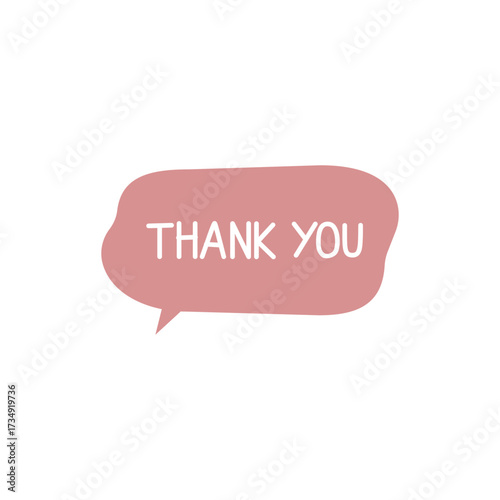 Hand-drawn style speech bubble expressing gratitude and appreciation with 'Thank You' text for messages, cards, or digital communication