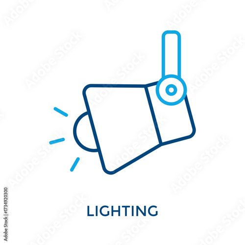 Lighting Icon Outline Color Style. Vector Illustration For Graphic Design