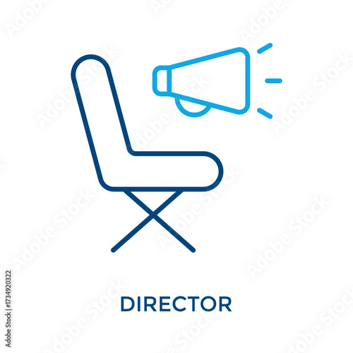 Director Icon Outline Color Style. Vector Illustration For Graphic Design