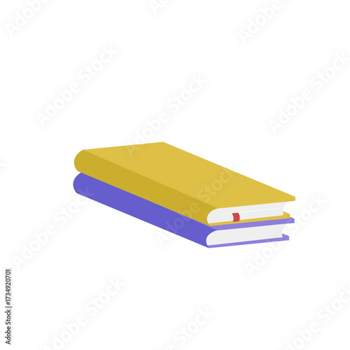 Minimalist stack of colorful books for education, learning, and literary pursuits. An essential icon for knowledge acquisition and study