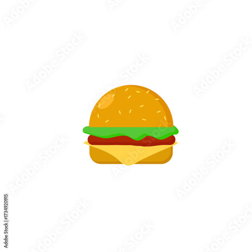 A perfectly crafted hamburger illustration with fresh ingredients, ideal for food-related content