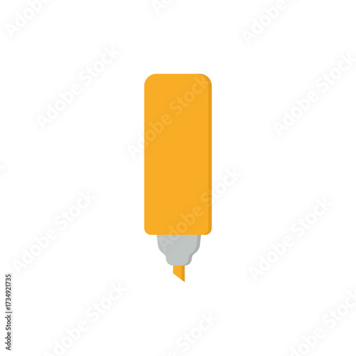 Orange highlighter marker pen for drawing and highlighting text on white background