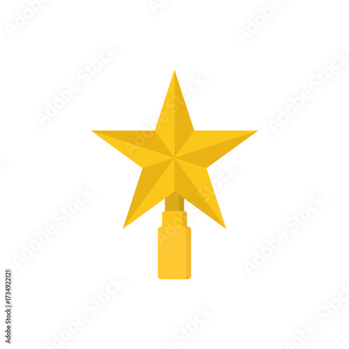 Golden Star Christmas Tree Topper Decoration, Festive Holiday Ornament