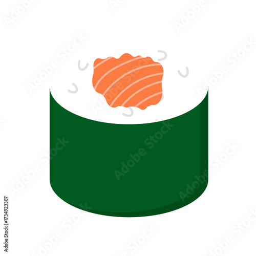 Delicious Salmon Sushi Roll Illustration, A Taste of Japanese Food