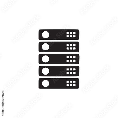 Vector art of server rack icon symbol of data center, computer hardware, and network infrastructure modern flat design for web and mobile interface, vector illustration