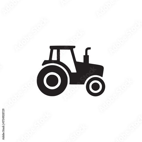 Vector art of tractor icon this vector image features a simple tractor, representing agriculture, farming, rural life, and the machinery used in cultivation and harvesting