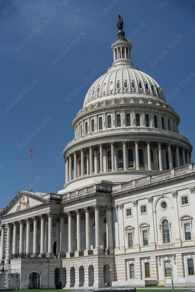 Fototapeta premium Vertical Photograph of The United States Capitol Building in Washington, D.C.