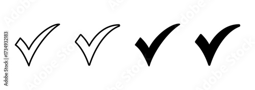 Check mark icon vector. Tick mark sign and symbol