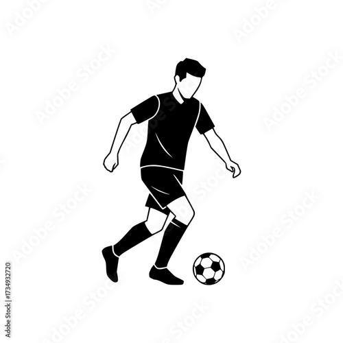 Soccer Player Dribbling Ball Icon