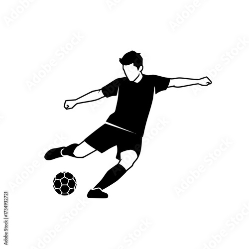 Soccer Player Kicking Ball Icon