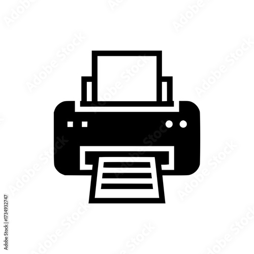 Printer with Paper Output Icon