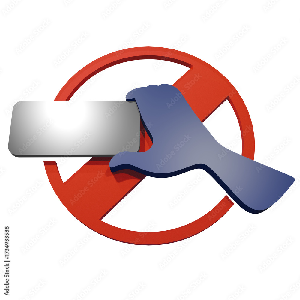 Obraz premium no phone sign 3d render