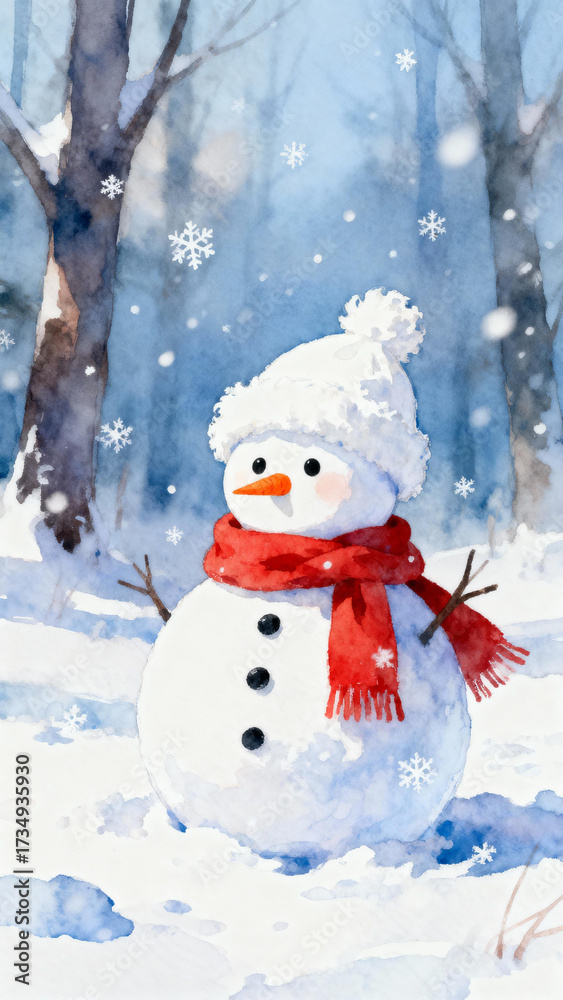 Fototapeta premium snowman on a snow