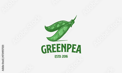 green pea hand drawn logo
