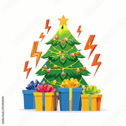 Choinka bożonarodzeniowa z prezentami 