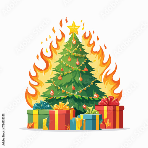 Choinka bożonarodzeniowa z prezentami 