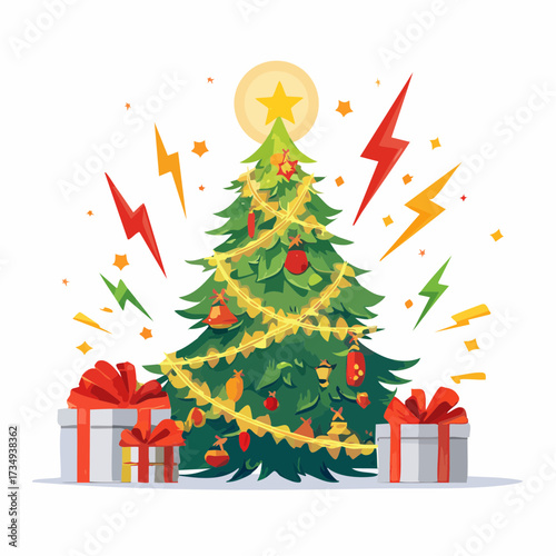 Choinka bożonarodzeniowa z prezentami 