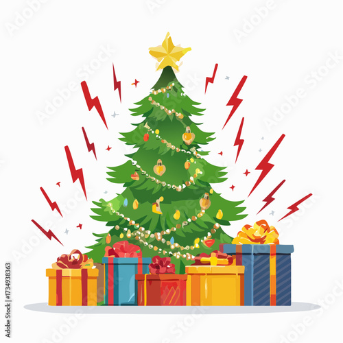 Choinka bożonarodzeniowa z prezentami 