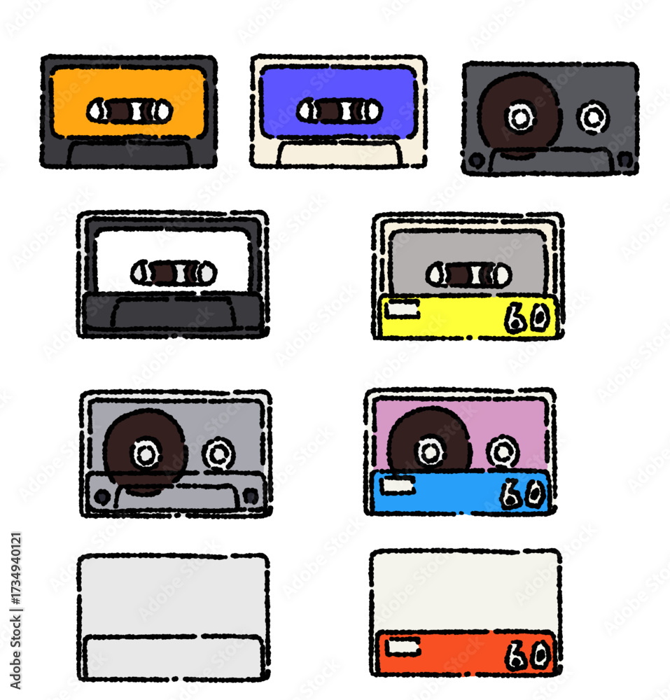 Obraz premium カセットテープ カラー
