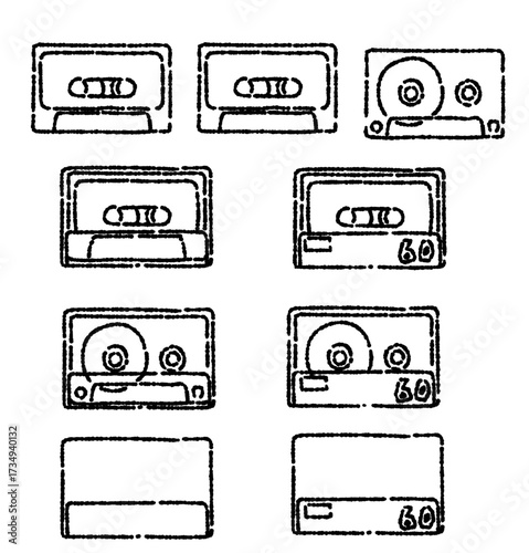 カセットテープ　線のみ