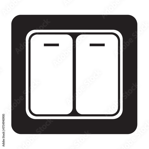 black and white silhouette of a schakelaar vector on a white background