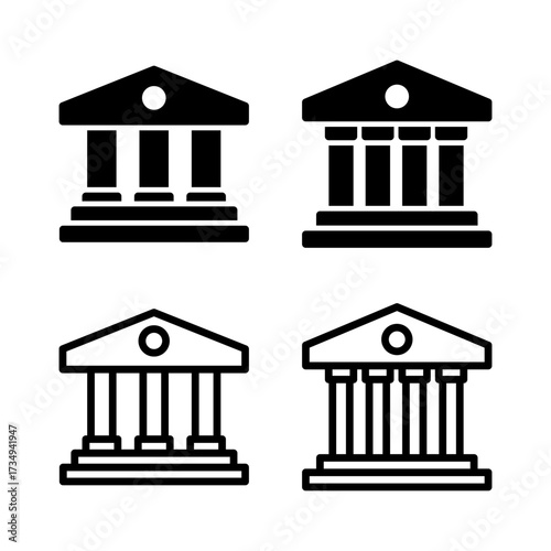 Bank icon vector illustration. Bank sign and symbol, museum, university