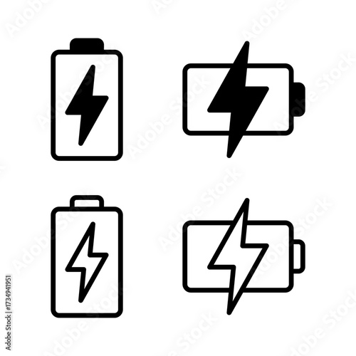 Battery icon vector illustration. battery charging sign and symbol. battery charge level