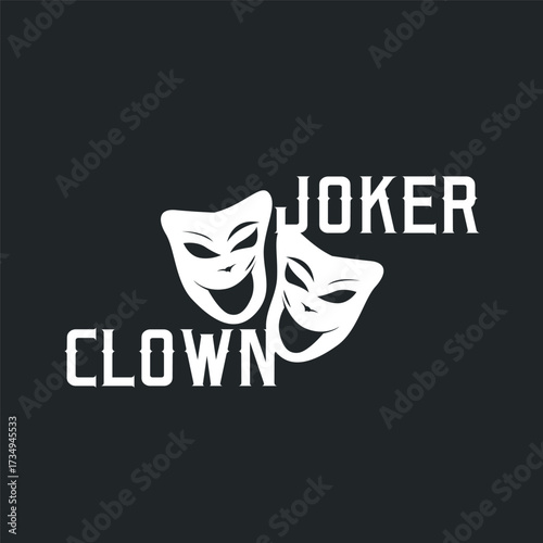 Simple illustration template jester hat logo minimalist joker clown design