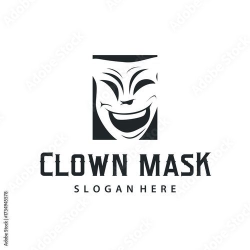 Simple illustration template jester hat logo minimalist joker clown design
