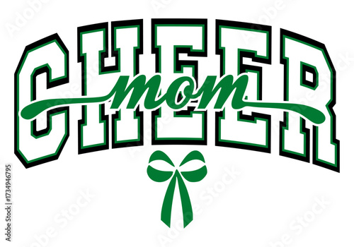 Cheer Mom illustration, Cheerleader Mom illustration, Vector cheerleading illustration.