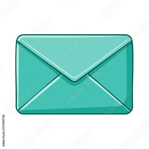 Closed blue envelope illustration vector graphic for email, message or letter communication